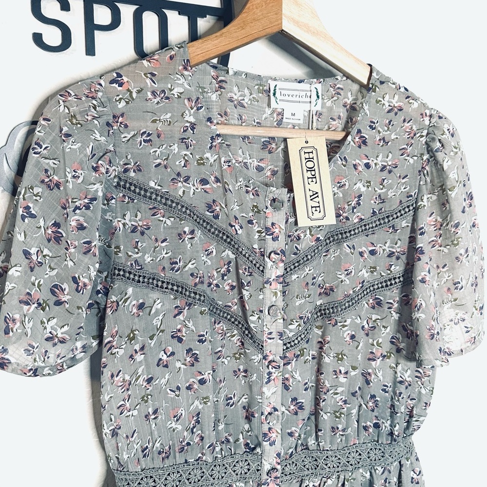 Hope Ave. Love riche Floral Button Mini Dress